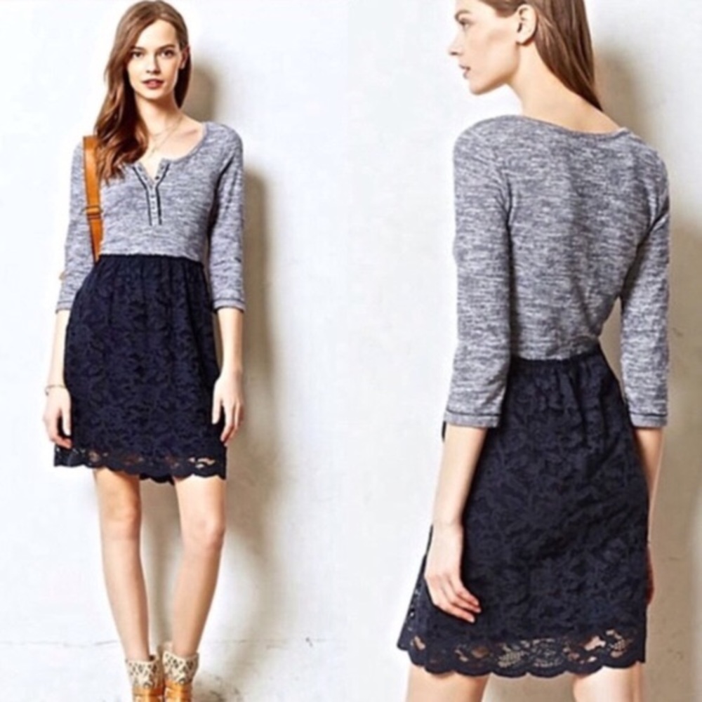 Anthropologie | Lilka Marya Knit to Lace Dress XS